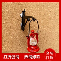  1 retro kerosene lamp European-style three-dimensional decoration Cork message map Press nail Felt plate Photo wall pushpin