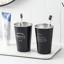 ins Wind stainless steel mouthwash Cup household toothbrush cup tooth bowl wash cup simple couple mouth Cup creative brush Cup