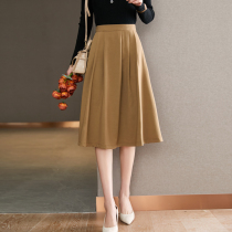 Skirt womens summer 2021 new simple retro high waist A word big swing skirt OL professional temperament pleated skirt