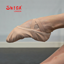 swiga leather ballet shoes girls skin color dance shoes adult beginners practice shoes thick soft bottom