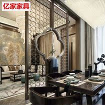 Screen home partition living room metal hollow stainless steel carved through the grid Copper aluminum titanium Rose gold New Central European American