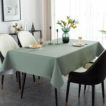 Leather tablecloth waterproof and oil and anti-stamping and washing mat tea tablecloth network red Morandi color