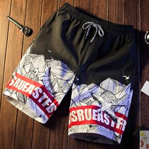 Mens shorts summer beach pants mens loose casual shorts mens five-point pants quick-drying big pants mens size trend