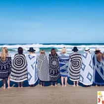 Island wrap skirt beach shawl gauze swimsuit beach towel blanket holiday seaside cushion sitting oversized round