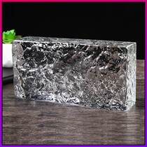 Custom ice crystal grain fine ground brick glass brick transparent square glass partition wall crystal brick bar transparent curtain wall view