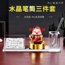 Crystal business card box front desk high-grade male and female business activities gift office large storage box business card holder business card display rack multi-layer business card holder transparent business card holder ornaments