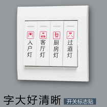 Switch Decoration Wall Patch Transparent Switch Sticker Home Light Switch Mark Stickers Power label Word sticker modern minimalist