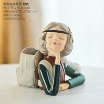 Pen holder secondary meta-child girl girls heart student desktop high school creative pendulum piece home adornment containing box