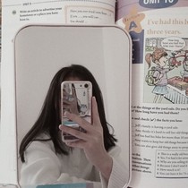  (ins wind small mirror)Folding makeup mirror Princess desktop Nordic style pink cute portable makeup mirror