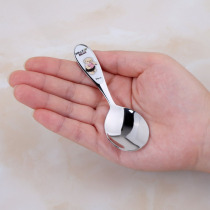 lediar stainless steel spoon short handle small spoon big head round spoon cartoon childrens spoon portable rice spoon