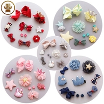 Cute velvet thread bow safety clip pet headdress puppy Teddy hairclip floral headdress cat hair clip