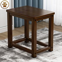 Small stool low stool home solid wood living room coffee table tea stool retro bench new Chinese shoe stool Tea Room table square stool
