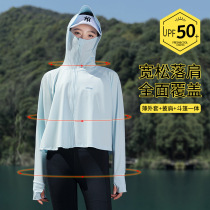 Shivering benefits CianKven ice silk sunscreen woman UPF50 skin coat thin with long sleeve sunscreen
