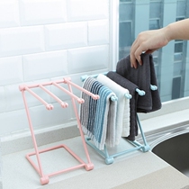 Kitchen cloth rack Towel rack Dishwashing floor-to-ceiling dishwashing mobile cloth storage cold towel rack