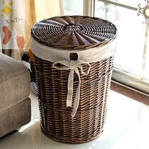 Willow storage basket bamboo woven large frame without cover storage box rattan storage cabinet straw basket home decoration