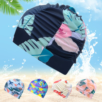 Swimming cap womens waterproof not strangling head fashion swimming cap big head circumference long hair shower cap bath color ear protection hot spring