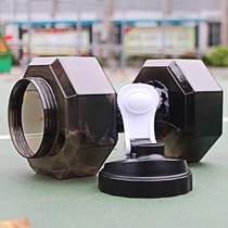 Large capacity creative dumbbell cup gym portable dumbbell water Cup outdoor indoor sports dumbbell kettle plastic cup