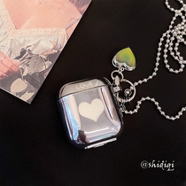 Hanfeng electroplating love lanyard chain for airpods protective cover 2th generation Protective case airpodspro headphone cover Apple wireless Bluetooth box set creative xmax cute anti-drop cover