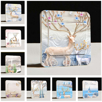 Minimalist modern light and luxurious wall switch decorated with painted home room panel socket shielded from self-adhesive waterproof stickers