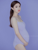 2021 New pregnant women purple one-piece clothes slim studio fresh photo photography theme pregnant women Photo Clothing