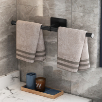 Muya towel rack non-perforated toilet bathroom balcony hanger wall-mounted kitchen rag set pole Net Red