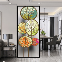 Nordic simple art glass screen living room kitchen and bathroom partition entrance entrance double-sided effect frosted light transmission customization