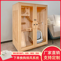 Solid wood cat cage villa oversized luxury cat cage Cat house Cat house Home indoor cat house Cat nest Cat cabinet