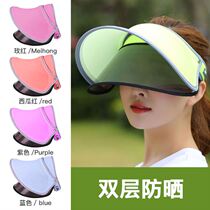 Sunscreen hat Womens anti-UV visor outdoor double-layer empty top hat Sun hat