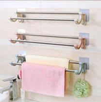 Paste shelf balcony single pole simple wall-mounted plastic toilet towel rack non-perforated toilet wall
