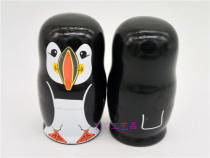 Five-story Penguin Russian Set of Puzzle Wooden Toy Dolls Craft Gift Birthday Valentines Day Gifts Swing