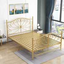 European-style golden light luxury simple iron bed 1 2 meters 1 5 meters metal iron bed apartment B & B butterfly bed plus mattress