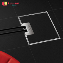 Lomont ultra-thin pure flat floor socket invisible waterproof embedded floor tile five-hole stainless steel hidden bottom box