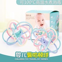 Baby grinding tooth stick tooth gum baby bite toy music Manhattan hand grip can bite ball tooth bite glue silicone gel can be boiled