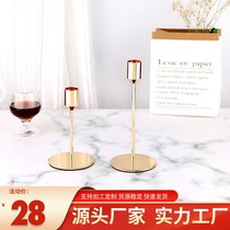 Nordic Wind Wax Candleholder Minima Gold Iron Art Candle Holder Living Room Table Candle Cup Romantic Candle Light Dinner Pendulum