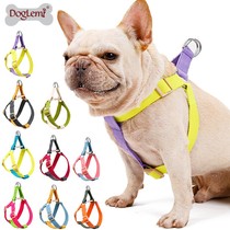 Rainbow Pet Chest Braces Suit Collage Vest Type Anti-Earn Off Dog Chest Harness Traction Rope Cotton Quality Dog Braces