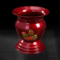 Barrel spittoon marriage small red bucket wedding wedding wedding wedding dowry red urine pot