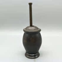 Ancient Play Miscellaneous Collection Pure Copper Mashing Pot of Traditional Chinese Medicine Pot Garlic Clay Domestic pharmacy with copper mashed pot swinging pieces