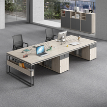 Staff office desk and chair combination simple modern screen 4-person card station office 6-person staff table
