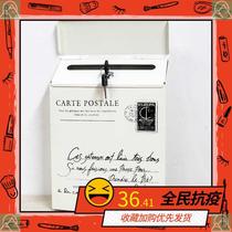 Retro iron with lock mailbox outdoor wall letter box creative opinion box European Villa mailbox post box