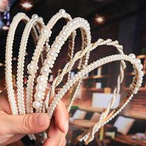 Bride hair accessories female hand-woven knot pearl headband Japanese Korean headdress bow hairpin crown headband