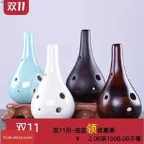 Pottery flute 6 holes in tone C AC tone AC tone Garlic Head Type Beginner Six Holes Playing Beginner Pottery Flute