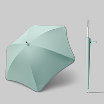 New creative fillet golf umbrella straight pole reflective umbrella black sunscreen anti-wind umbrella gift advertising umbrella