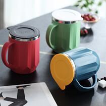 Minimalist idea 304 stainless steel insulated mark cup with cover office lovers ins wind coffee milk tea water cup