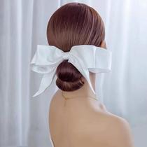 Korean vintage white bridal headdress elegant temperament bow hairclip wedding photo studio photo with accessories