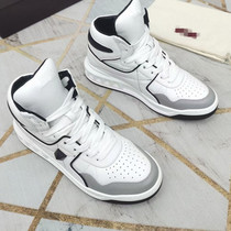2021 Autumn Winter New Genuine Leather Mens Shoes High Help Short Boots Casual Shoes Thick Bottom Sports Board Shoes Headlayer Bull Leather Martin boots