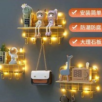 Wall shelf bedside hanging basket non-punching storage box bathroom kitchen wall-mounted dormitory artifact