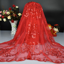Spot bride big red hijab wedding supplies wedding hijab Chinese wedding chapel headdress manufacturers