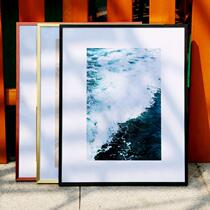 Aluminum alloy photo frame A3 simple picture frame A4 mounted wall hanging 8K four open 4K puzzle poster made of metal narrow edge