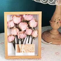 Wooden dried flower photo frame creative simple rose specimen astronaut moon couple gift commemorative frame