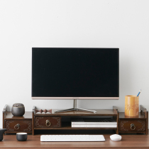 Desktop computer booster Solid wood office desktop keyboard storage shelf Display neck bracket bracket base